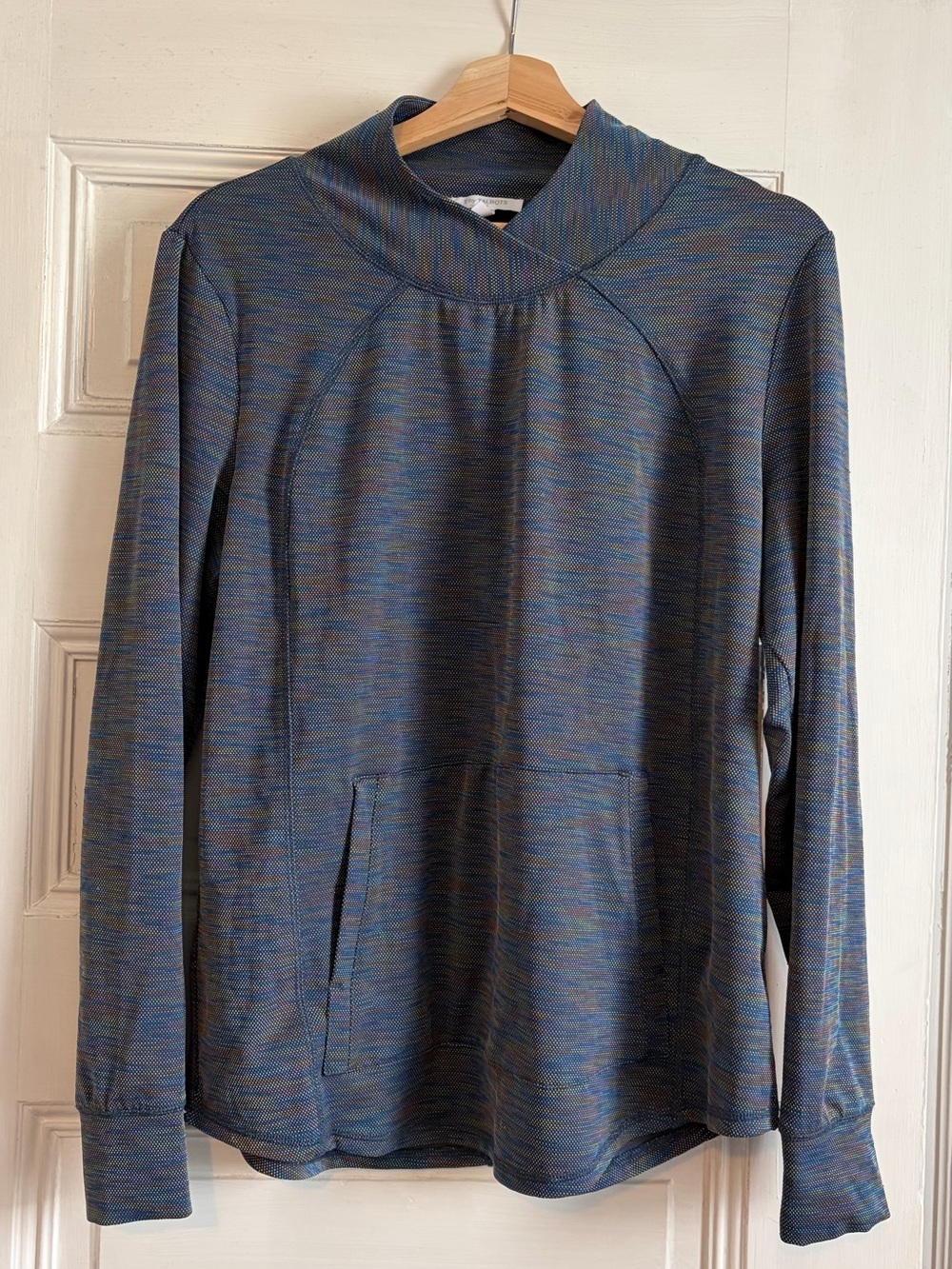 T by Talbots Navy Space-Dye Pullover
